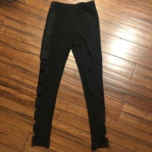 NWT- Black Hem & Thread Leggings
